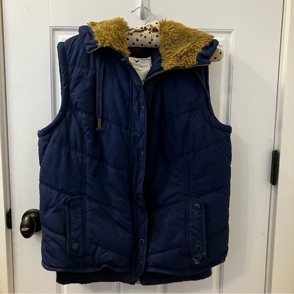 American Eagle Hooded Vest - L